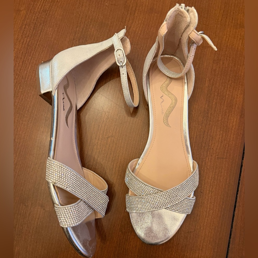 Nina Skylark Bling Sandal True Silver Size 9.5 - Picture 6 of 9